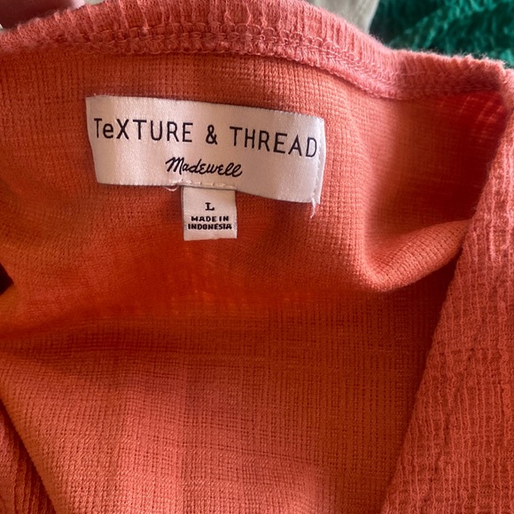Madewell TeXTURE & THREAD Wrap-Tie Tank Top Salmon Size Large M65 - Picture 3 of 8